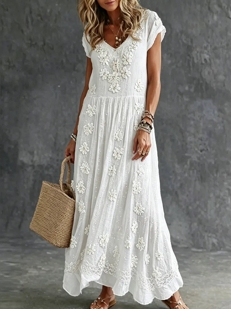 Chic Maxi Dress in linen, Affordable Luxury