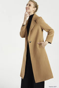 Camel Wool Coat – Timeless Single-Breasted Long Winter Overcoat 2007