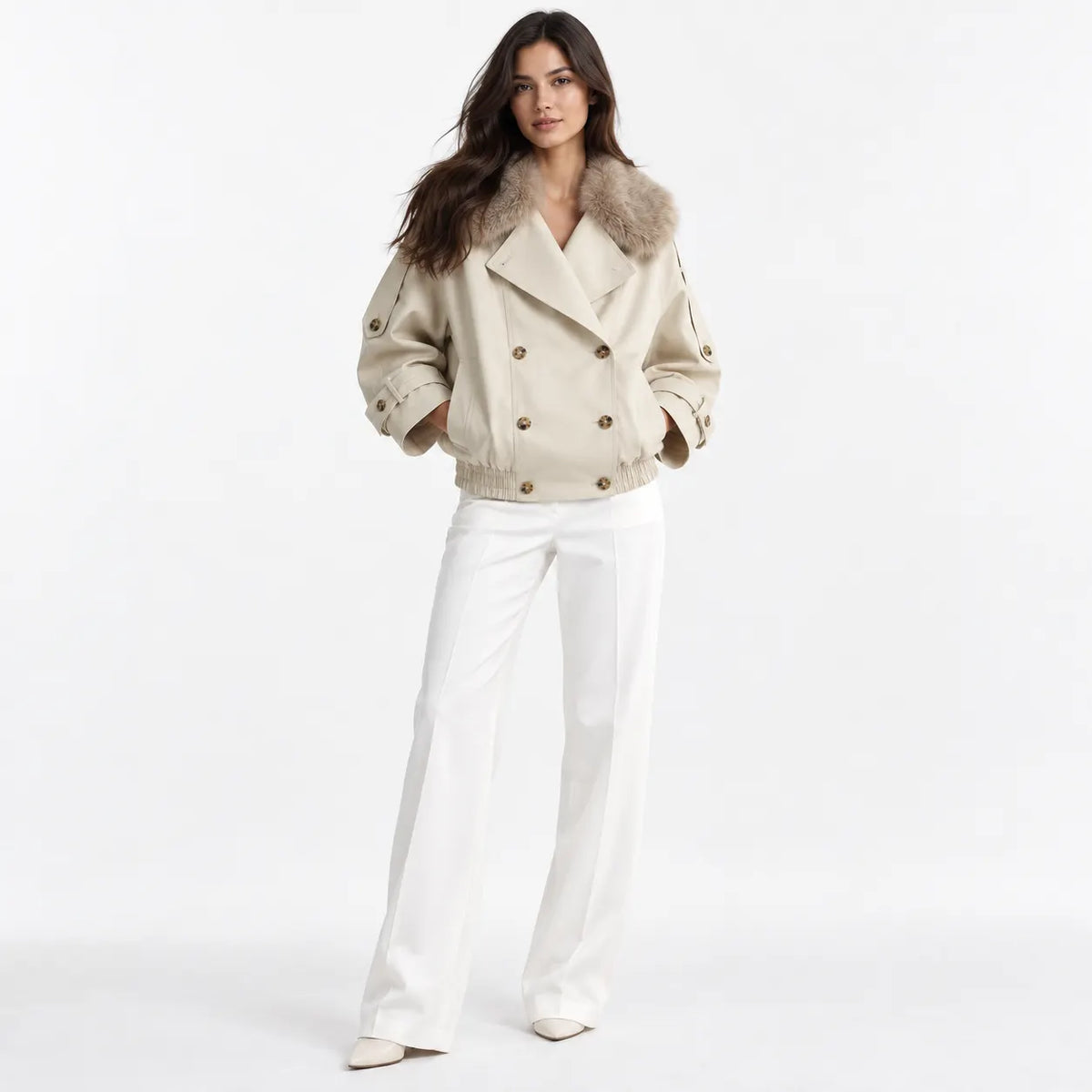 VENICE FAUX COLLAR SHORT JACKET