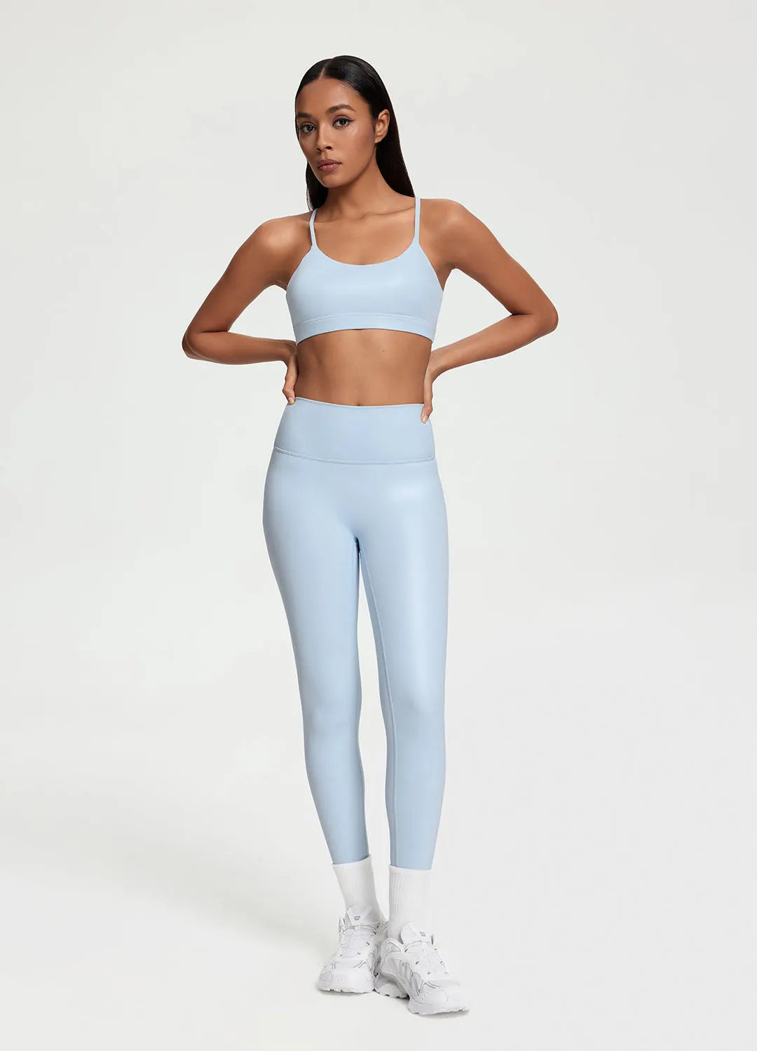 Sleek Faux Leather 7/8-Length Leggings