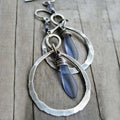 Retro Pounding And Winding Moonlight Stone Earrings