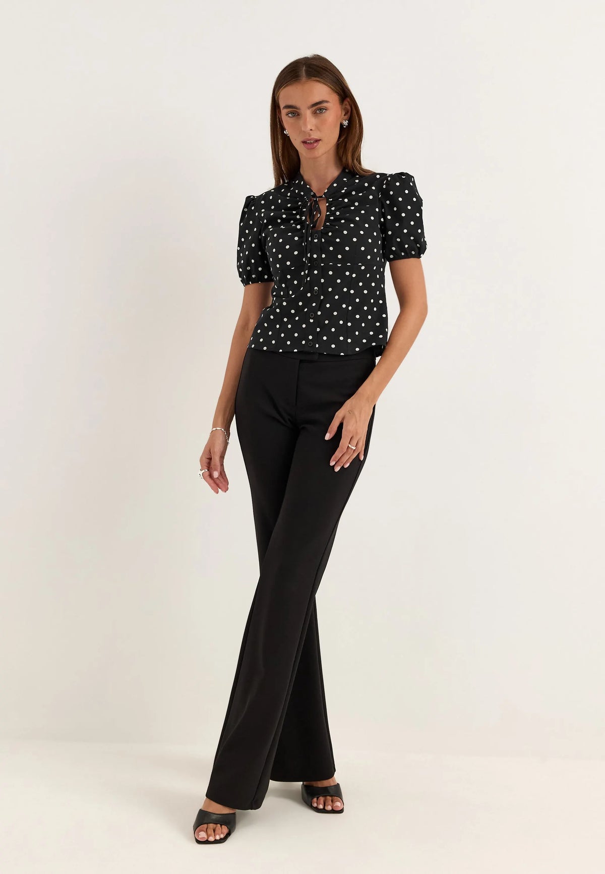 Ruched Keyhole Shirt