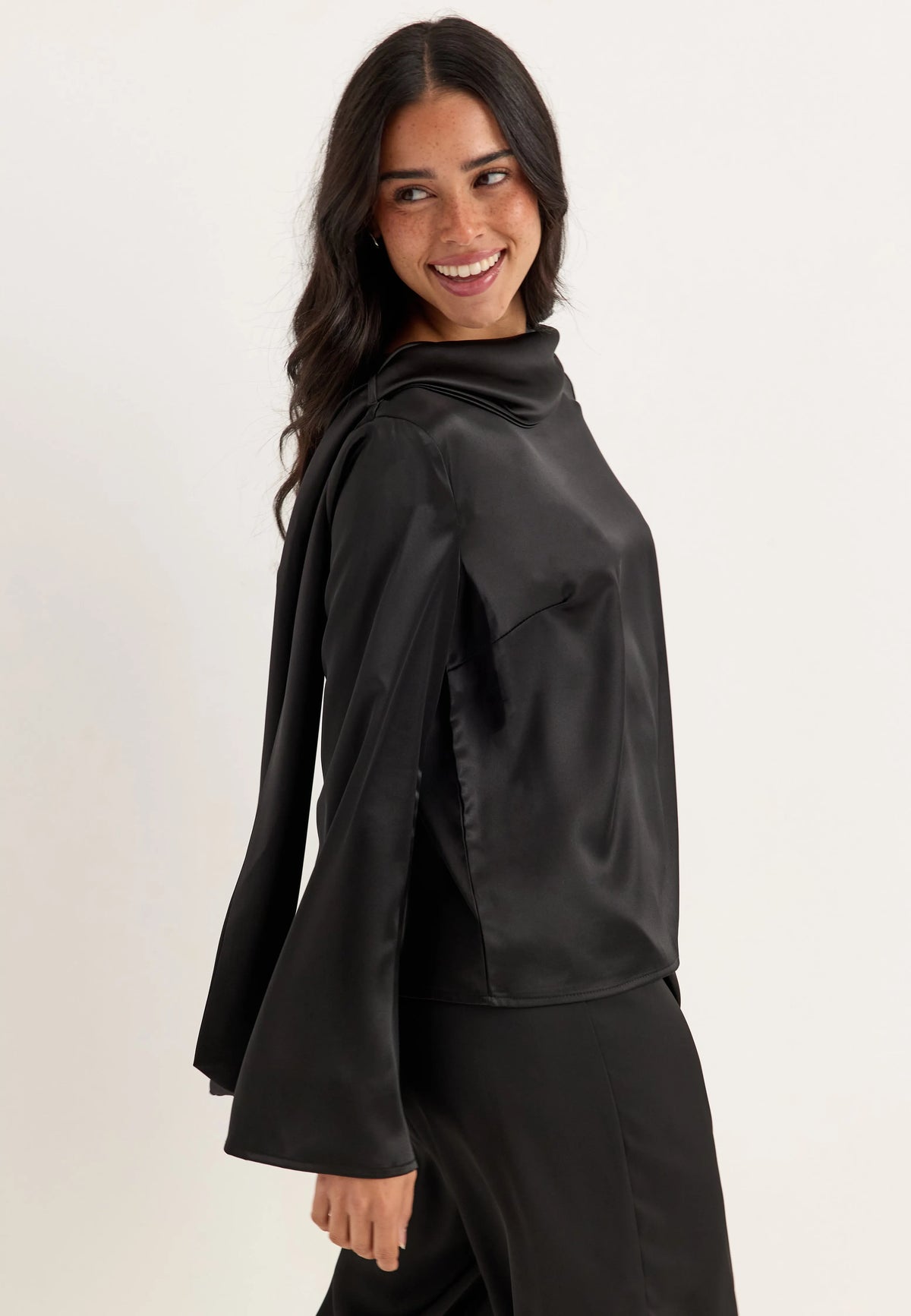Satin Scarf Blouse