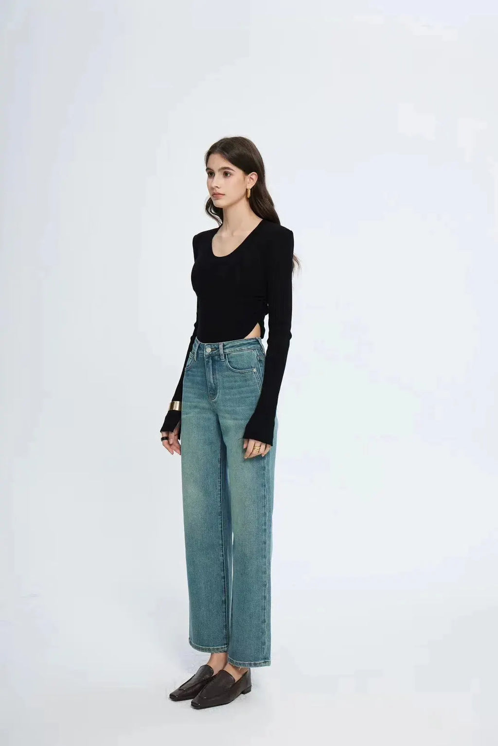 Straight Leg Denim Pant New Korean Straight Woman Female Spring Jean