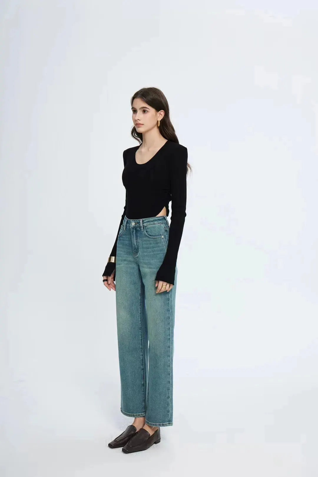 Straight Leg Denim Pant New Korean Straight Woman Female Spring Jean