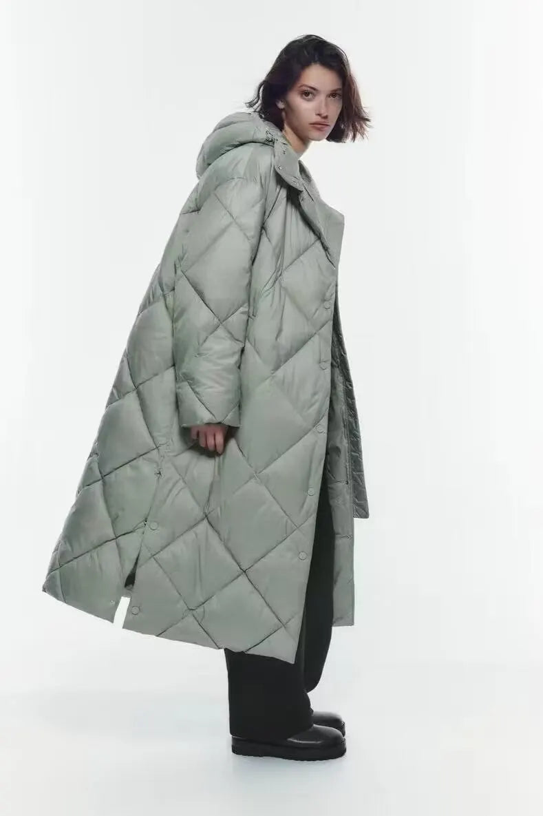 Padded Longline Hooded Puffer Coat