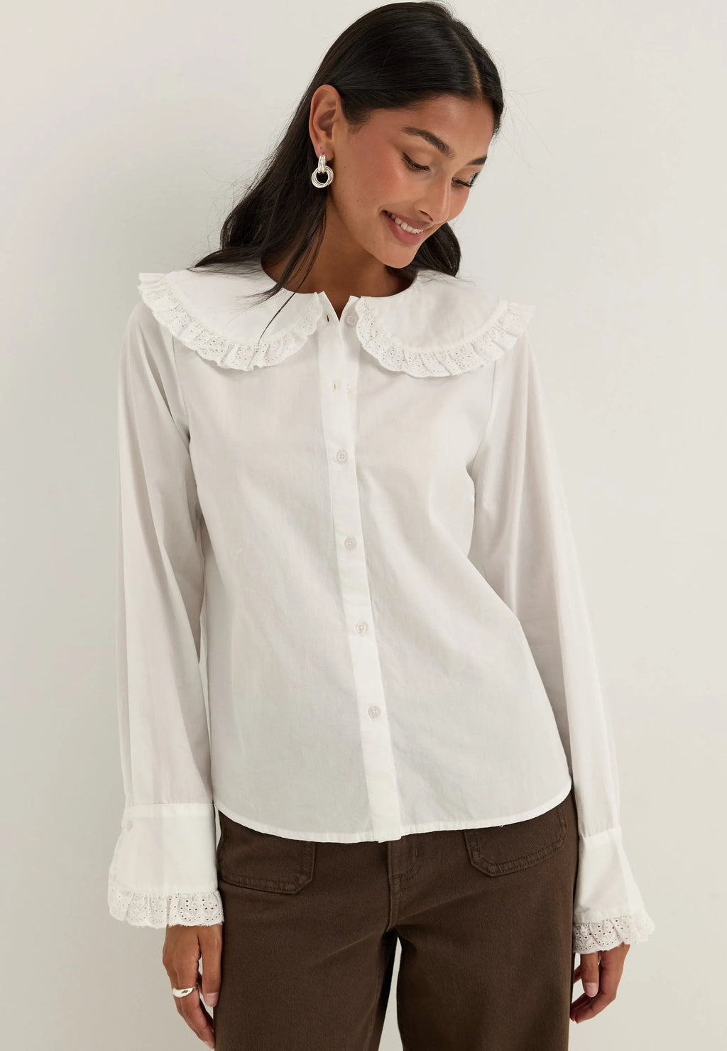 Cotton Lace Collar Blouse