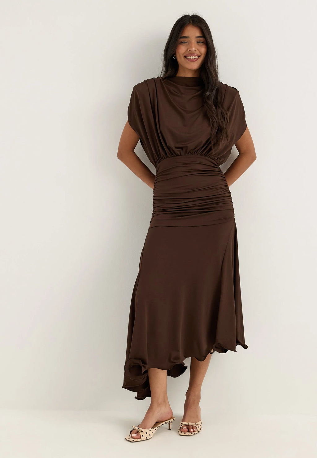 Asymmetric Flounce Soft Dress