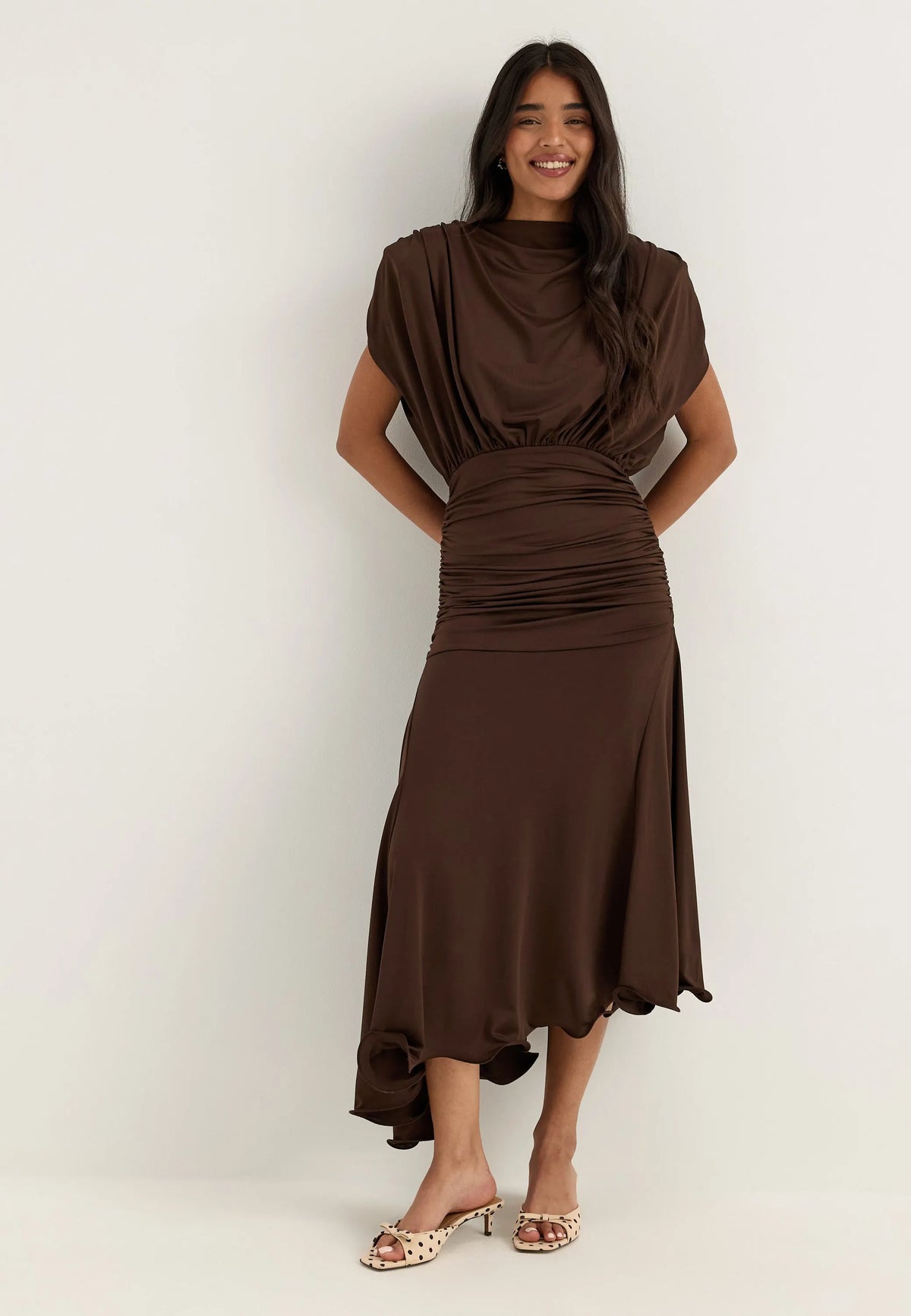 Asymmetric Flounce Soft Dress