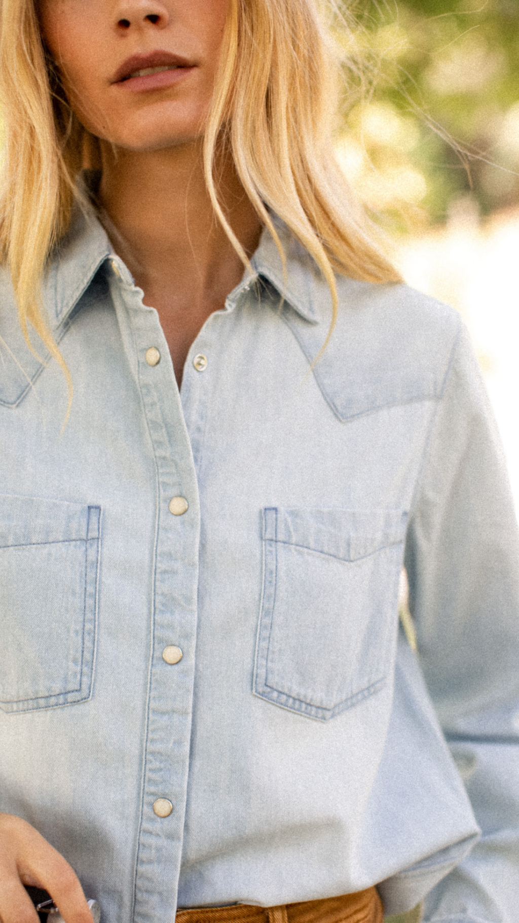 Denim Western Shirt - Pale Wash