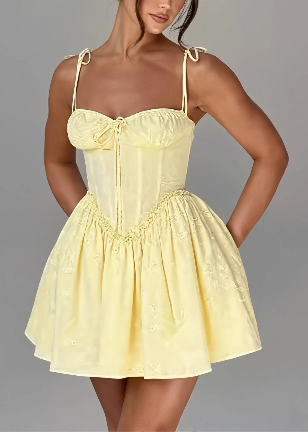 Chic Backless Lace Up Cami Bodycon Mini Dress