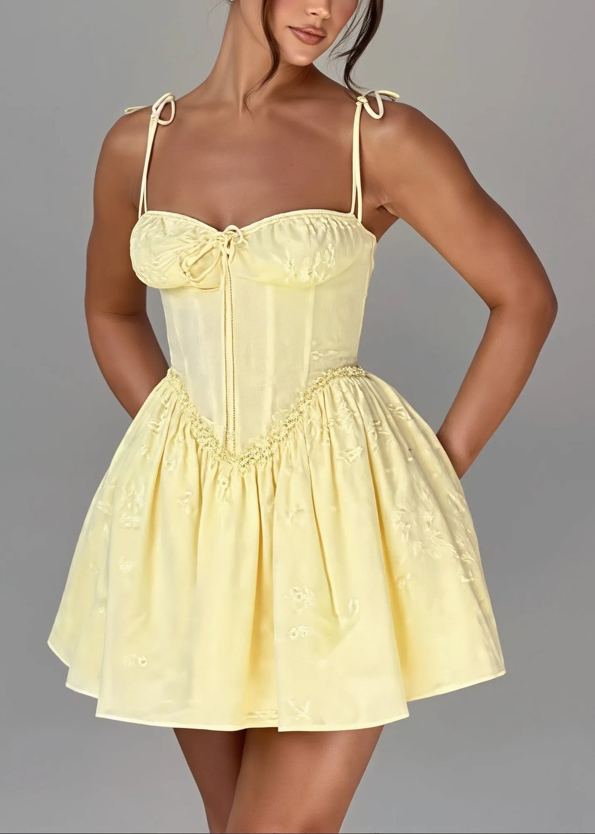 Chic Backless Lace Up Cami Bodycon Mini Dress