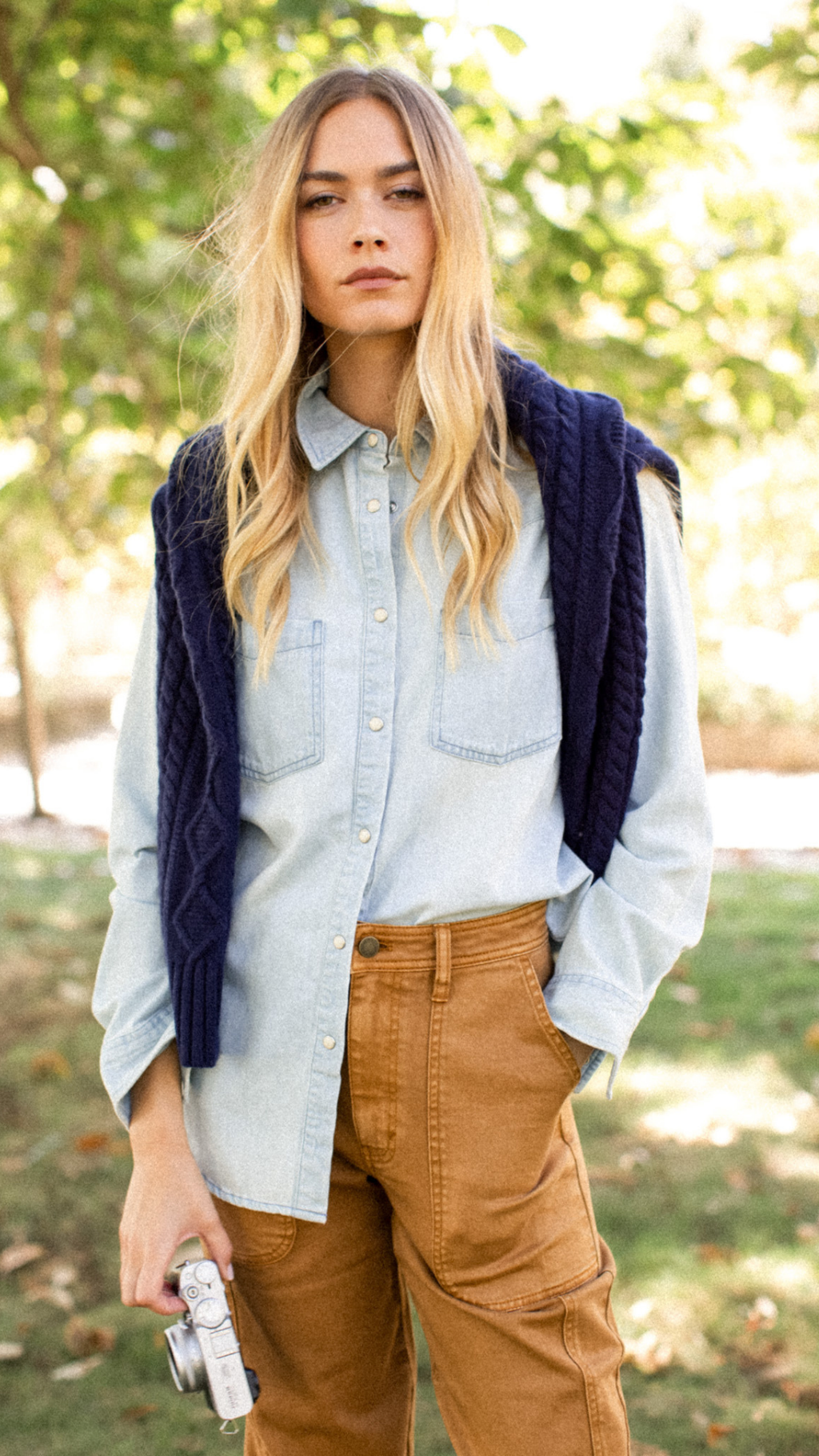 Denim Western Shirt - Pale Wash