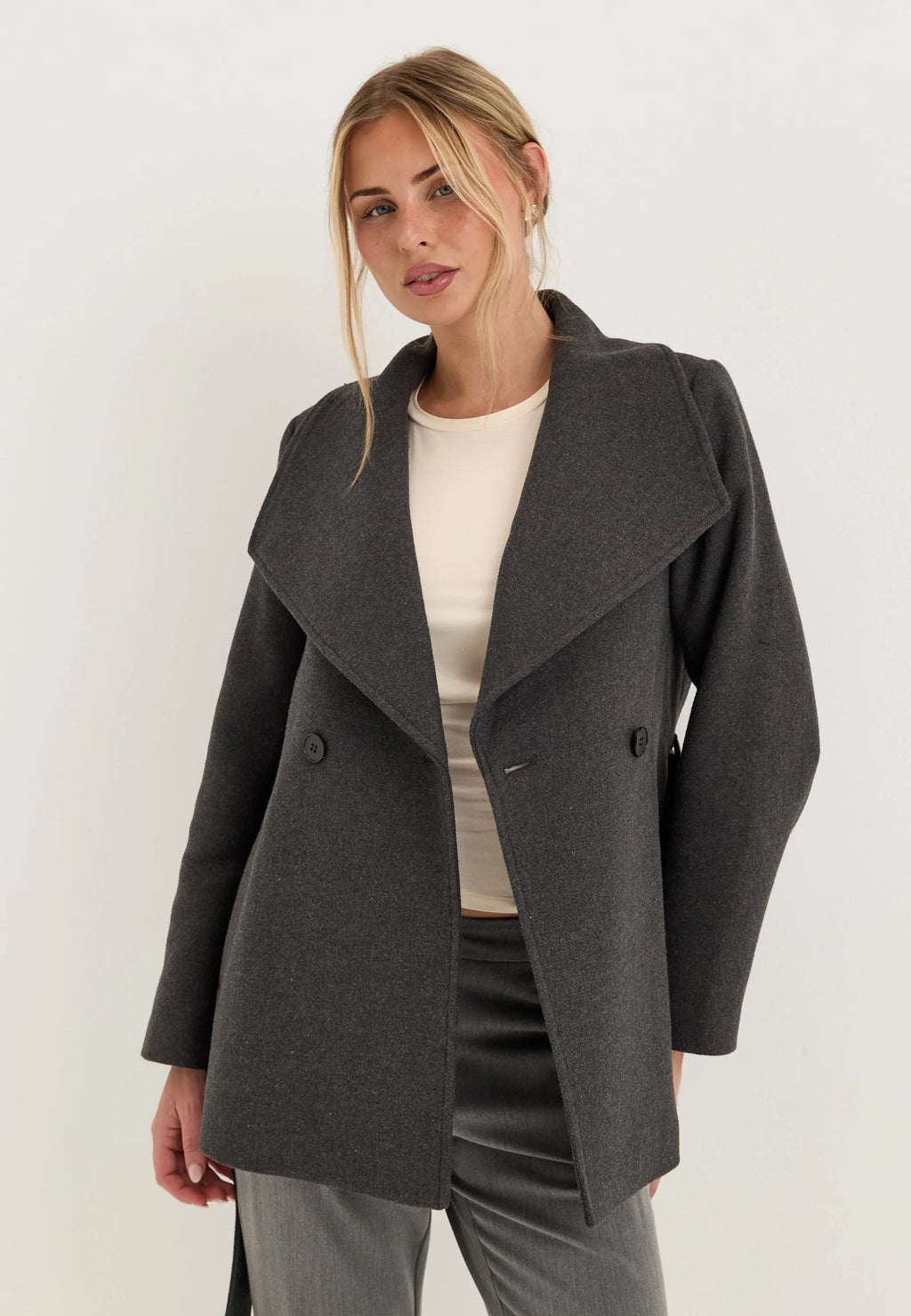 Short Wool Blend Coat