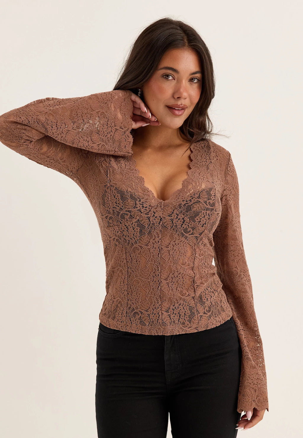 Long Sleeve Lace Top