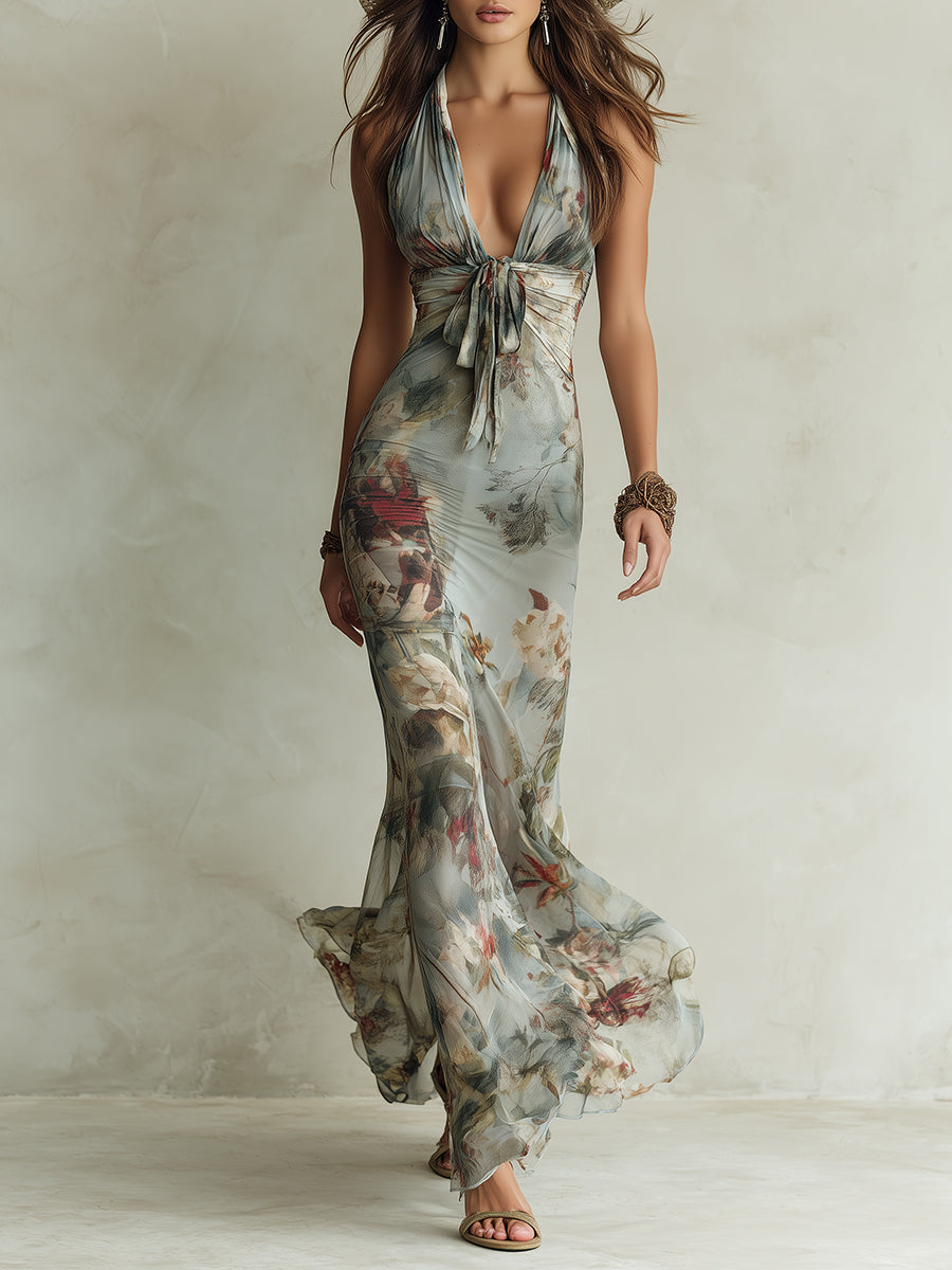 Vintage Maxi Dress in chiffon, Smart Price