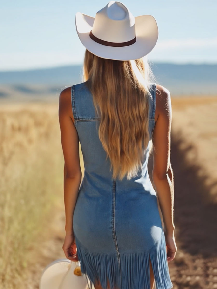 Vintage Mini Dress in denim, Smart Price