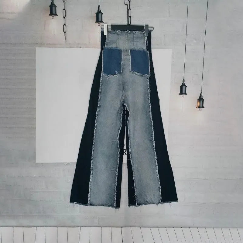 KittenAlarm - Eliza High Rise Patchwork Wide Jeans