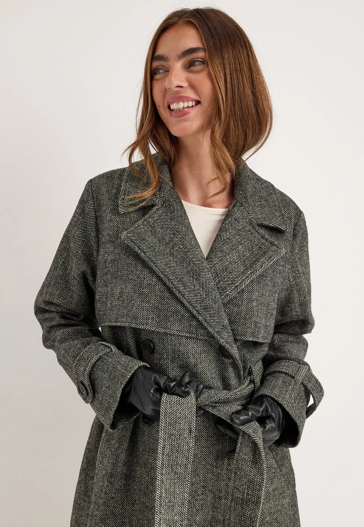 Tweed Trench Coat