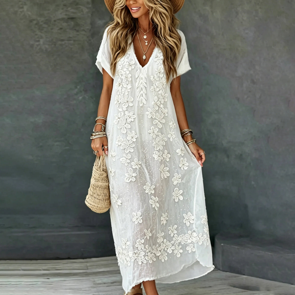 Chic Maxi Dress in linen, Affordable Luxury