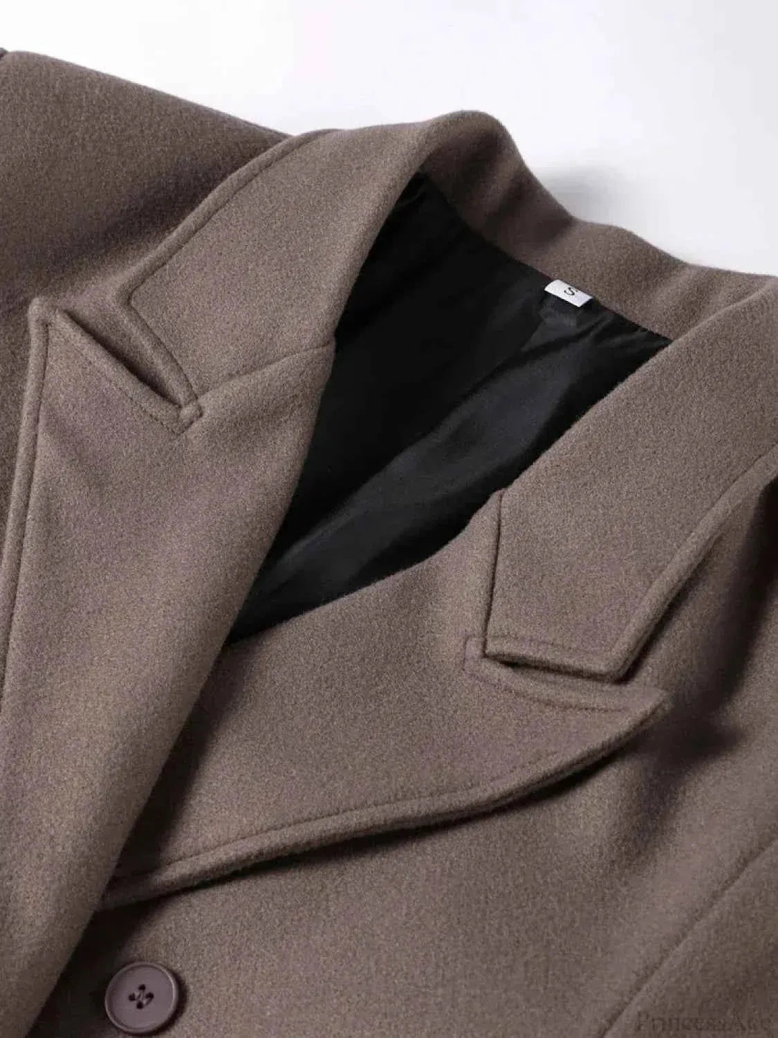 Thick Winter Coat with Straight Single-Row Closure