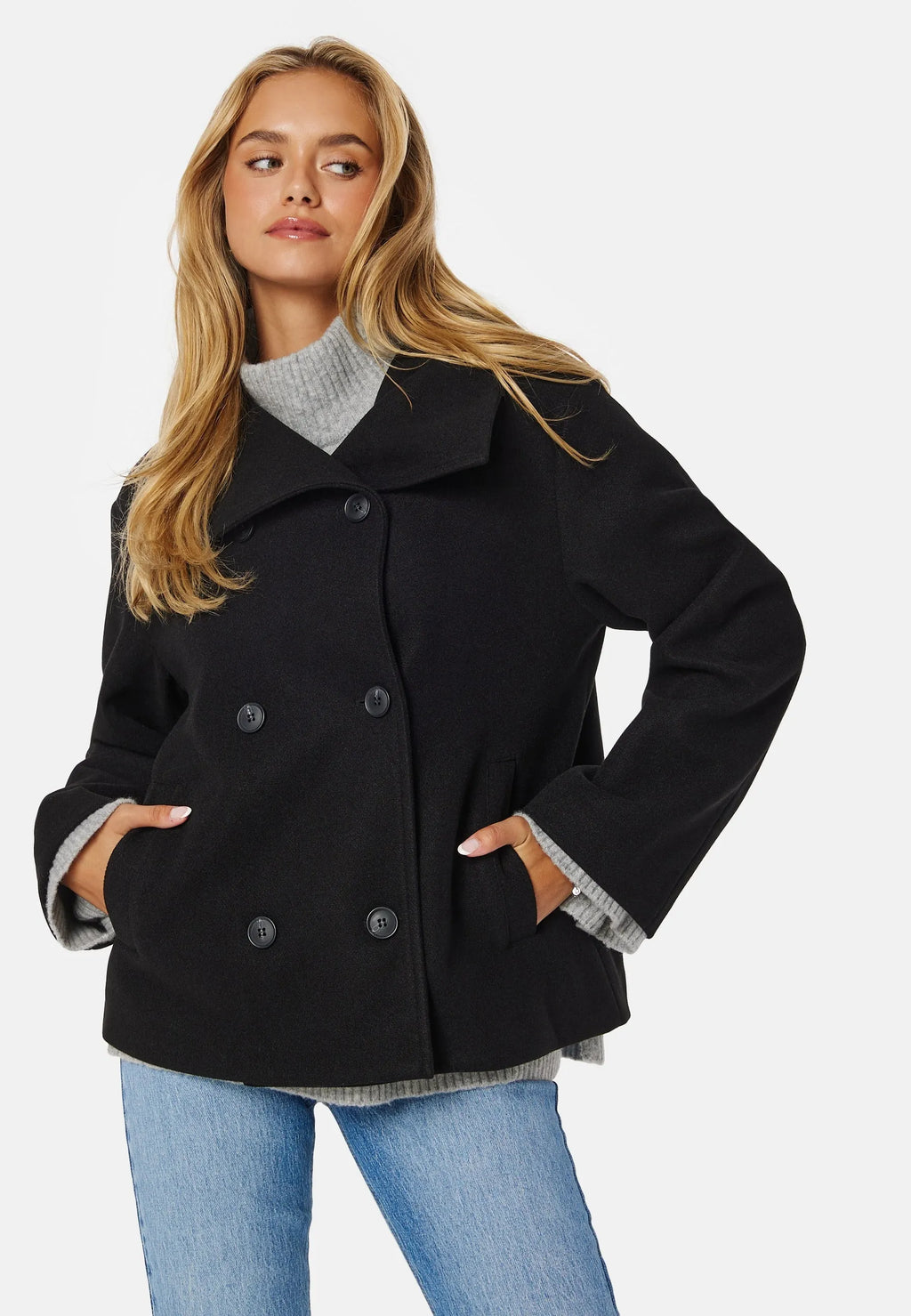 Ava High Neck Short Coat