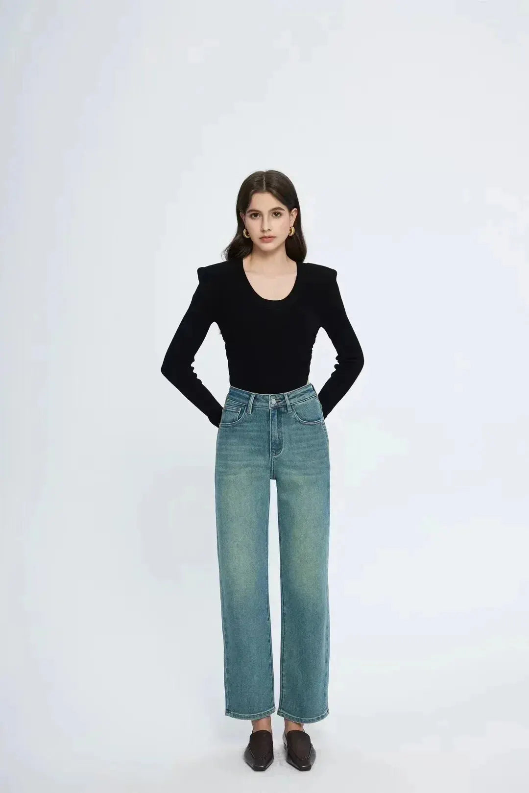 Straight Leg Denim Pant New Korean Straight Woman Female Spring Jean