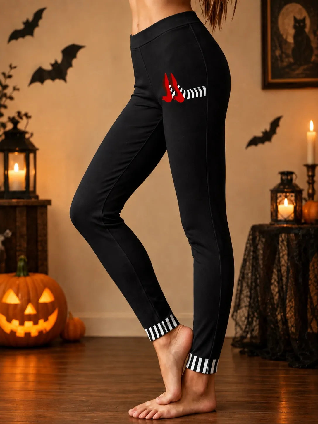 Women's Retro Halloween Art Casual Leggings