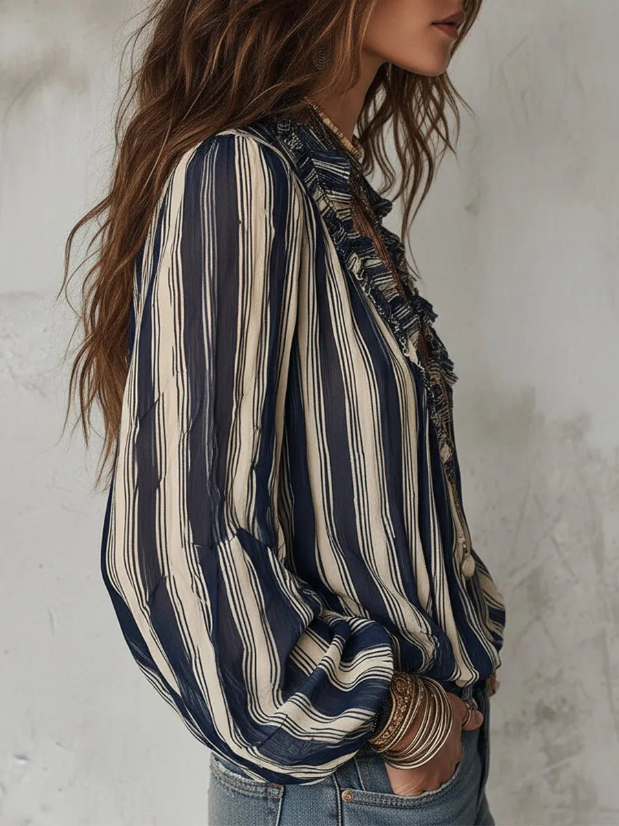 Bohemian Blouse in chiffon, Affordable Luxury