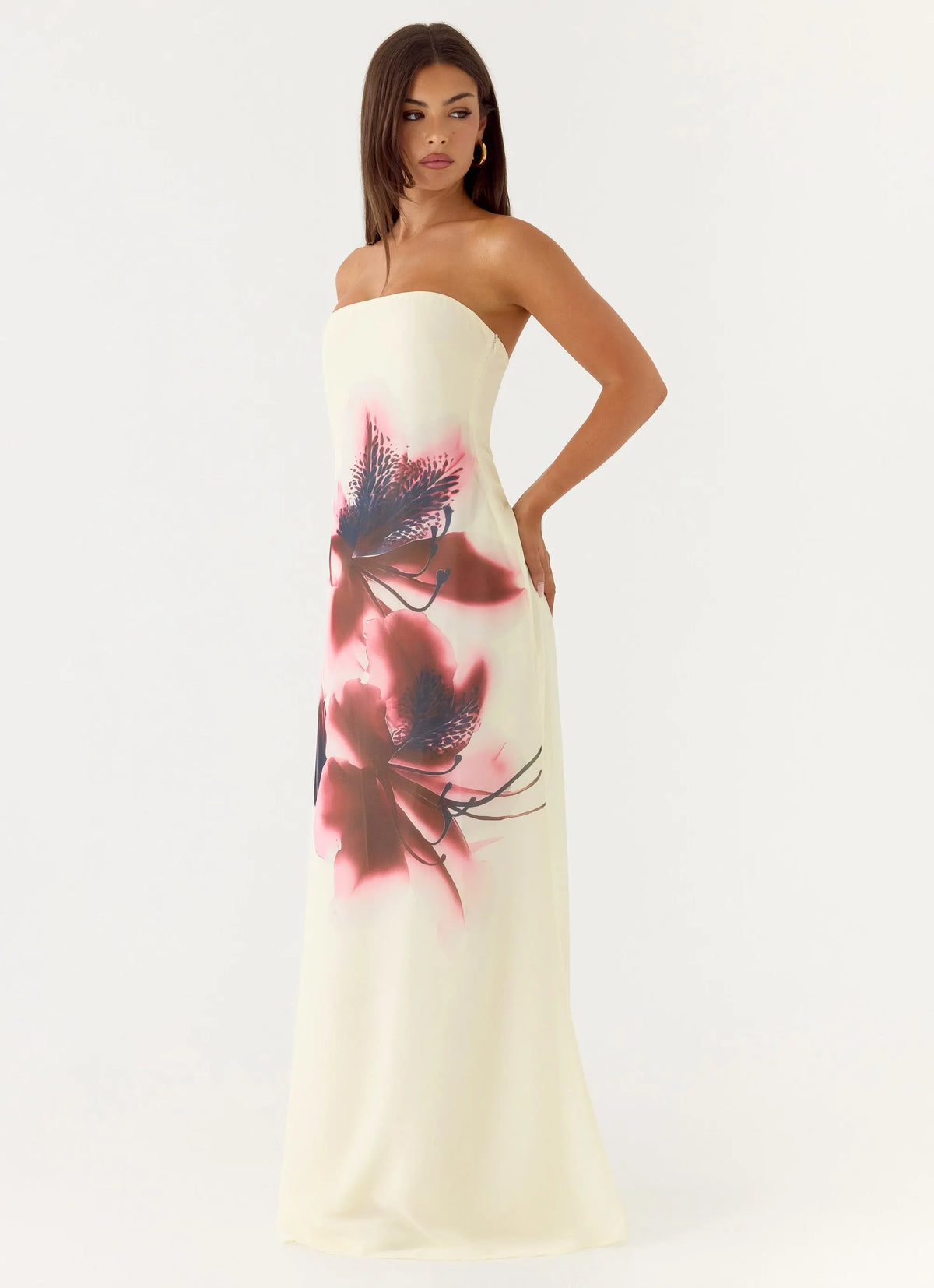 Larietta Strapless Maxi Dress White