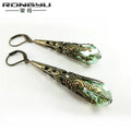 Green Austrian crystal earrings