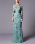 Elegant Sequined Round Neck Dress Gown