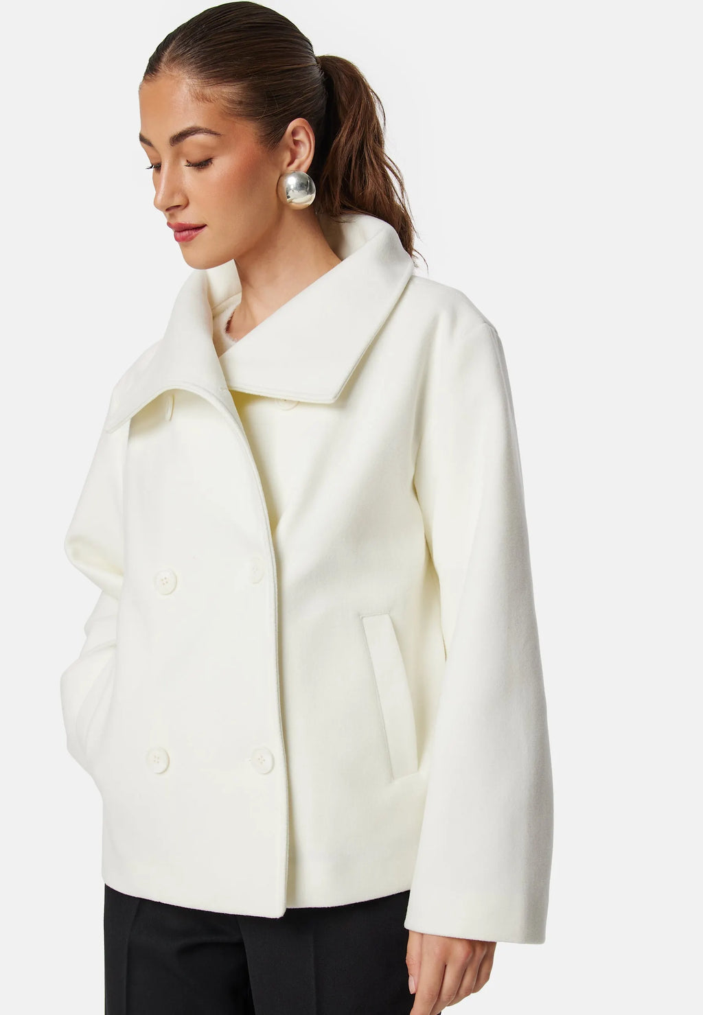 Ava High Neck Short Coat
