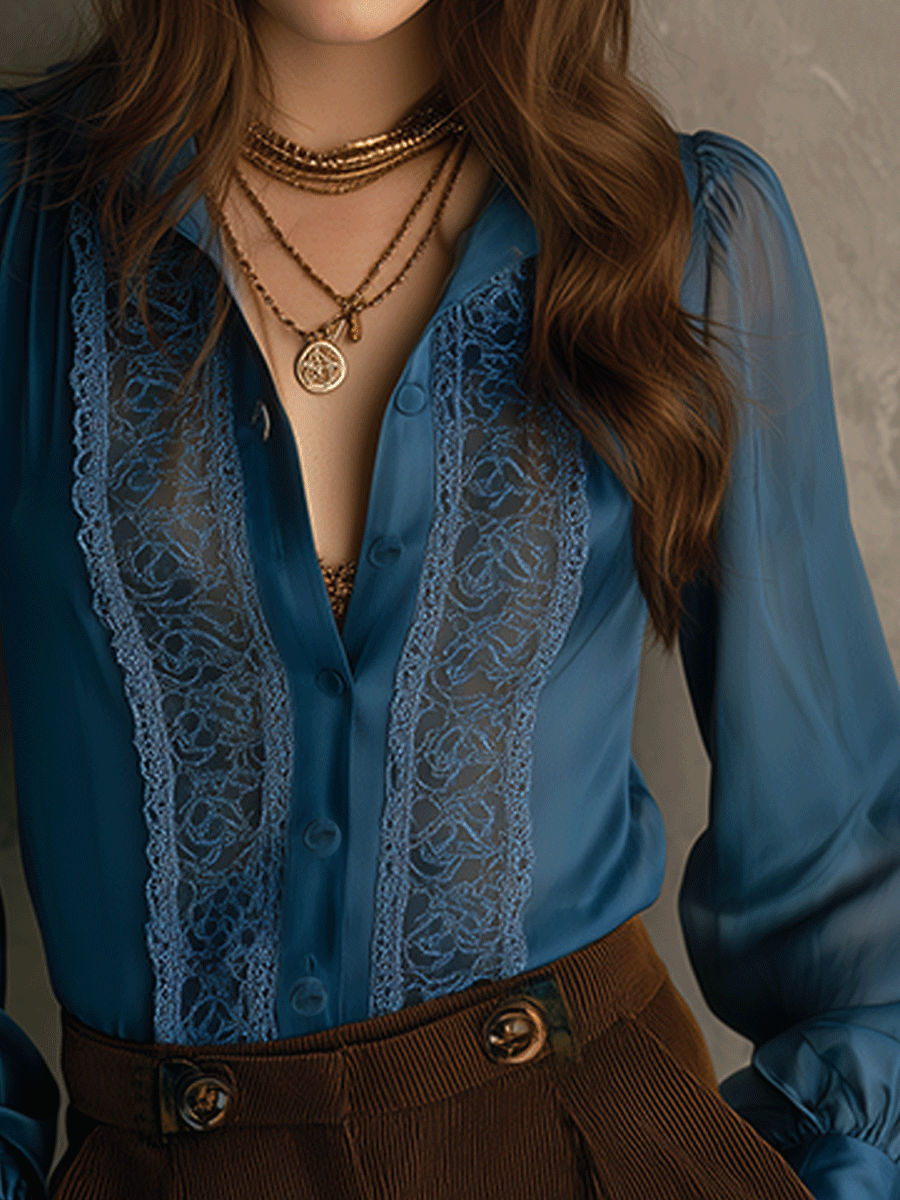 Retro Shirt in lace, Designer Aesthetic