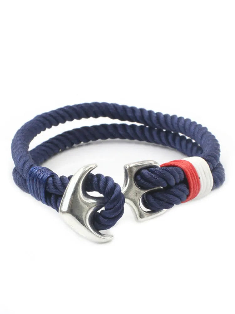 Anchor Couple Bracelet Navy Style Alloy Braided Bracelet