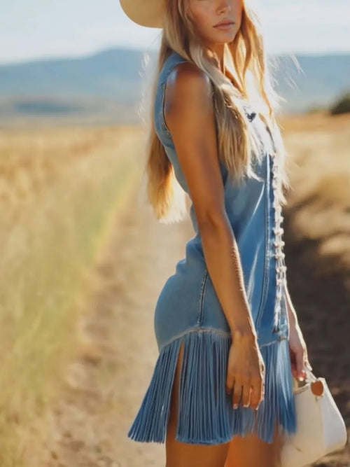 Vintage Mini Dress in denim, Smart Price