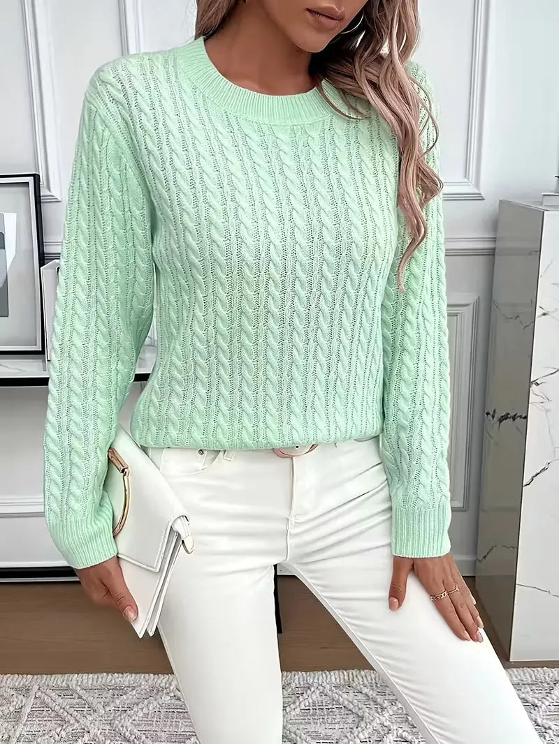 ADRIANA – CABLE-KNIT COZY LONG-SLEEVE SWEATER