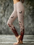 Women's Retro Halloween Gothic Art Casual Leggings