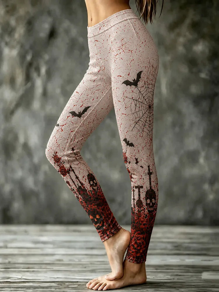 Women's Retro Halloween Gothic Art Casual Leggings
