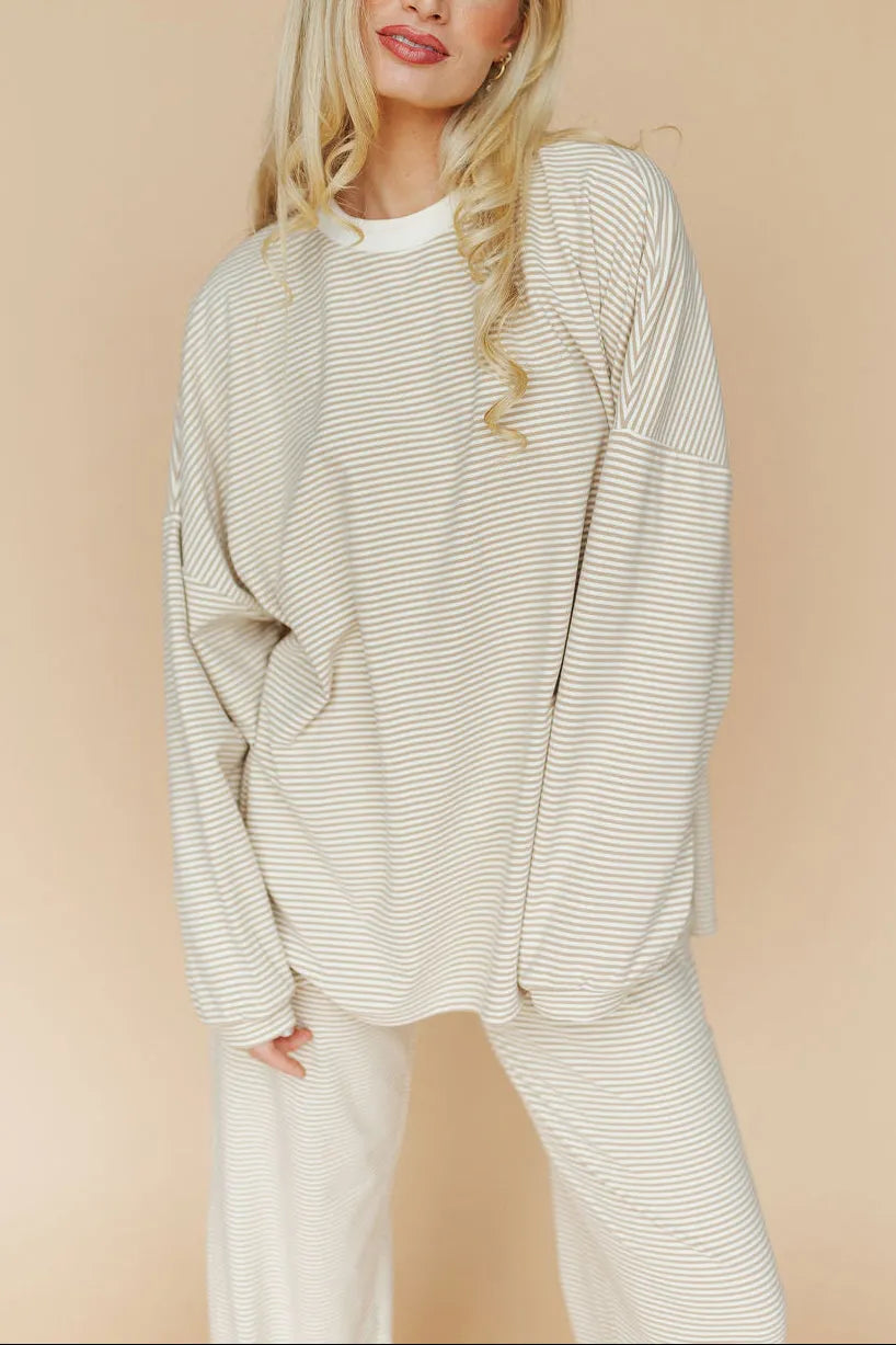 FINAL SALE - Porter Fleece Stripe Top