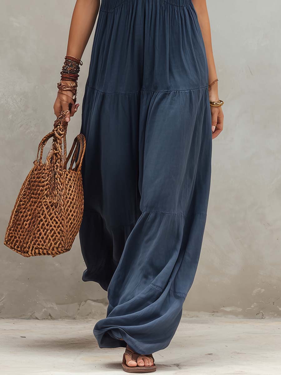 Retro Jumpsuit in linen, Designer Aesthetic