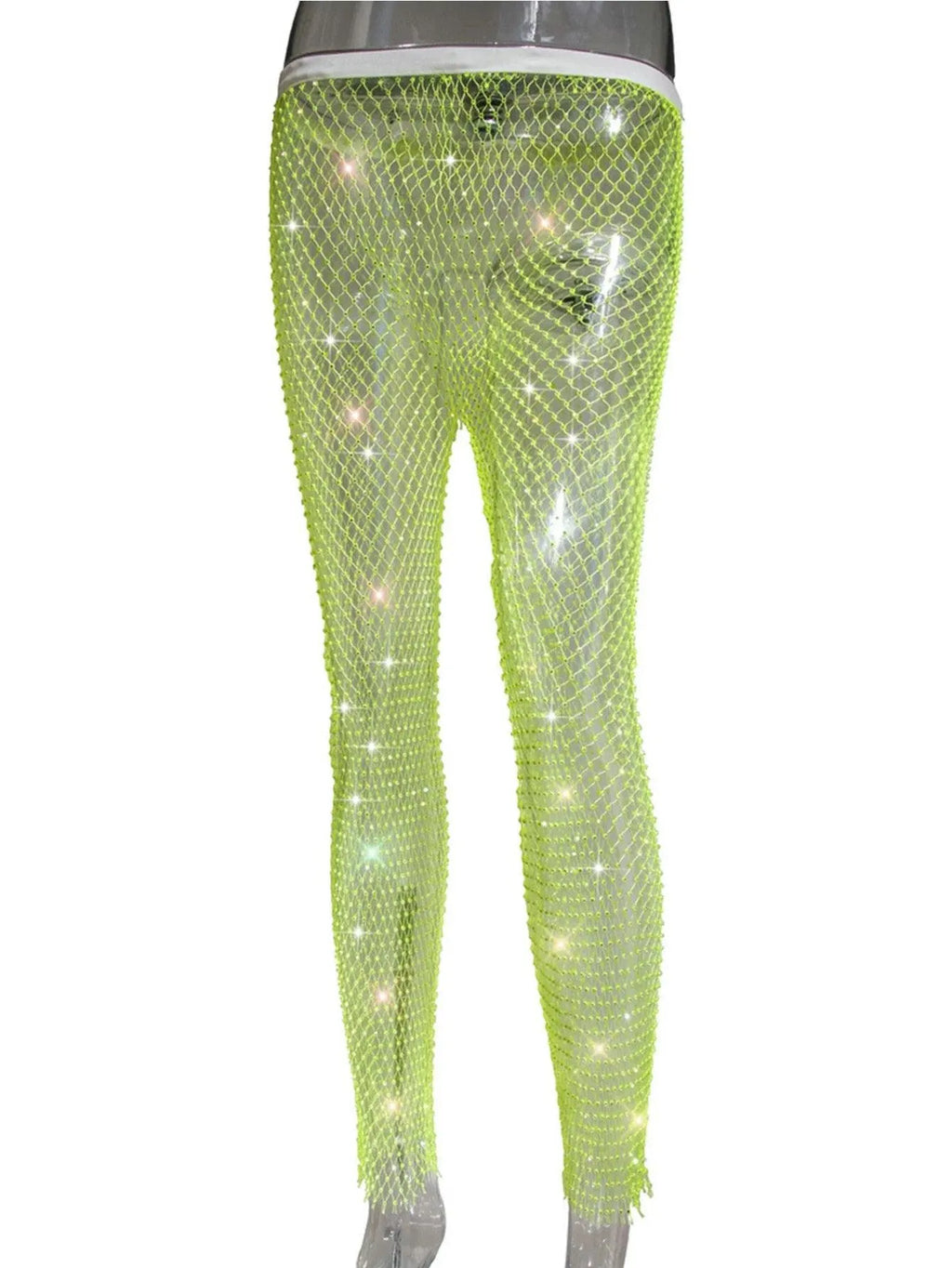 KittenAlarm - Cynthia Rhinestone Mesh Pants