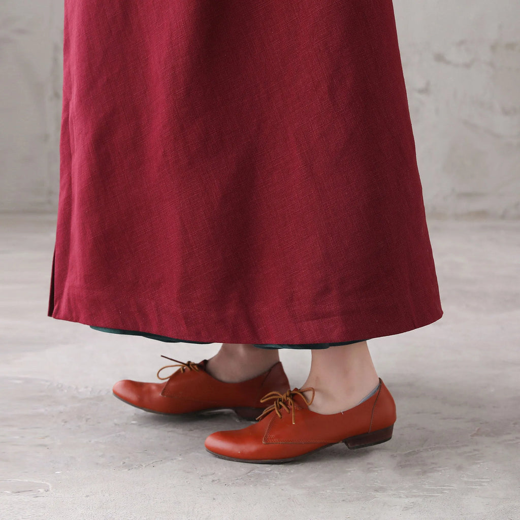 Red Linen Hooded Cloak – Handmade Vintage Cape with Influencer Picks 3288