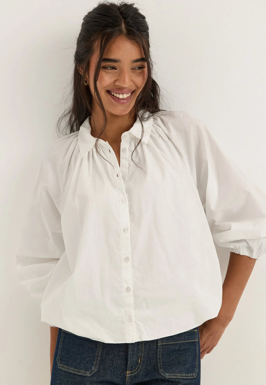 Balloon Cotton Shirt