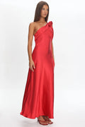Starfall Rosette Maxi Dress Red
