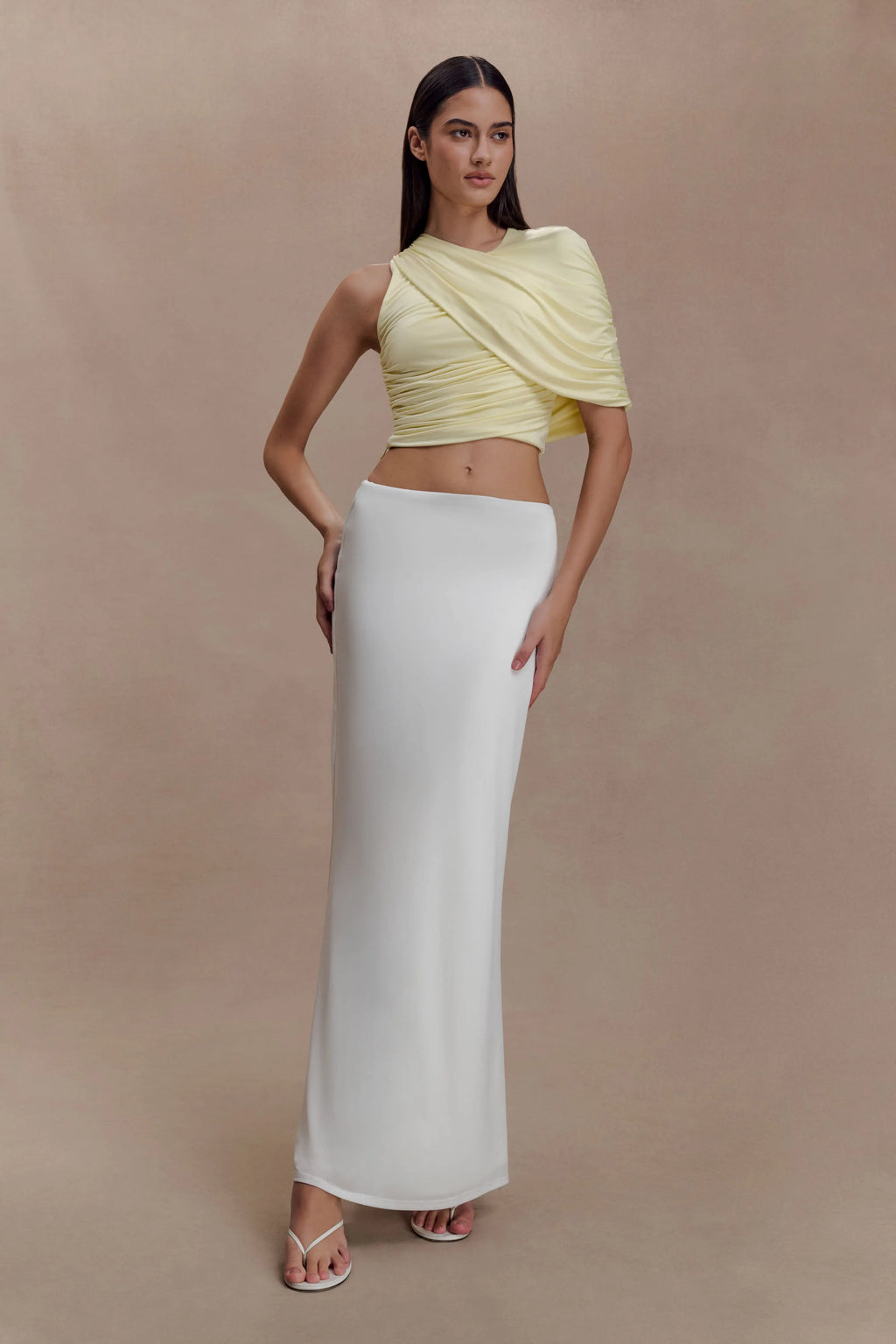 Adrienne One Shoulder Slinky Top