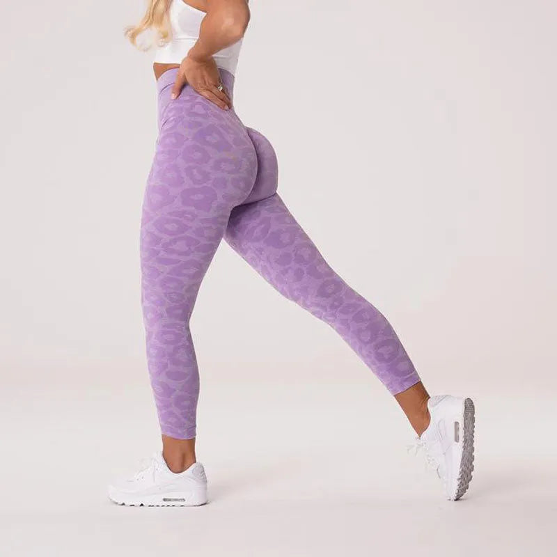 KittenAlarm - Mojoyce Leopard Spot Leggings Women Fitness Yoga Pants High Waist Push Up Tights Gym Clothing Seamless Wor