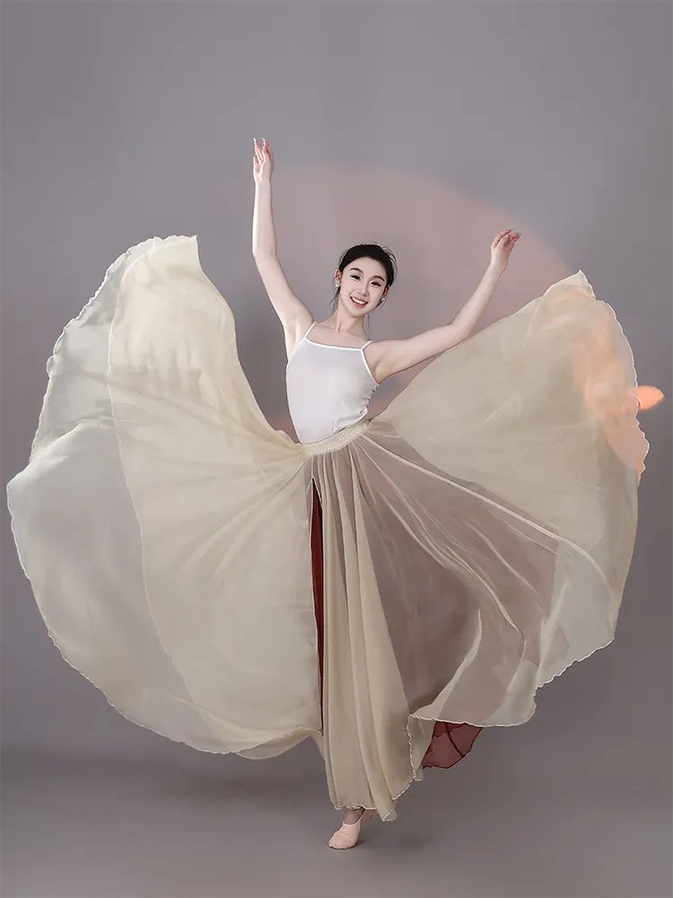 Maxi swing long chiffon skirt women TT5010