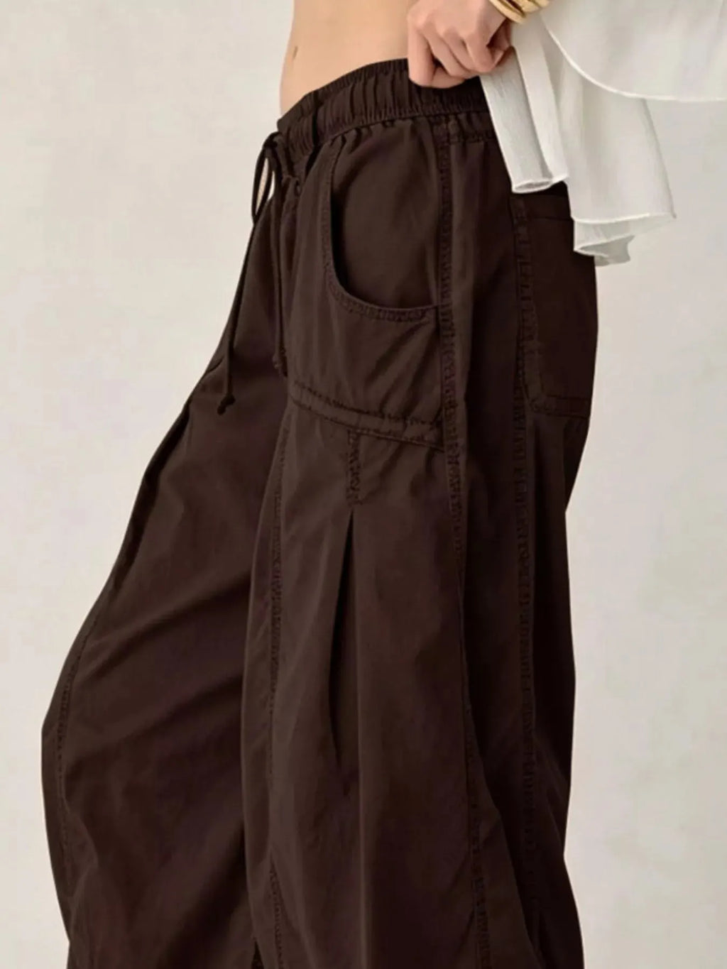 High-Waisted Cargo Wide-Leg Pants