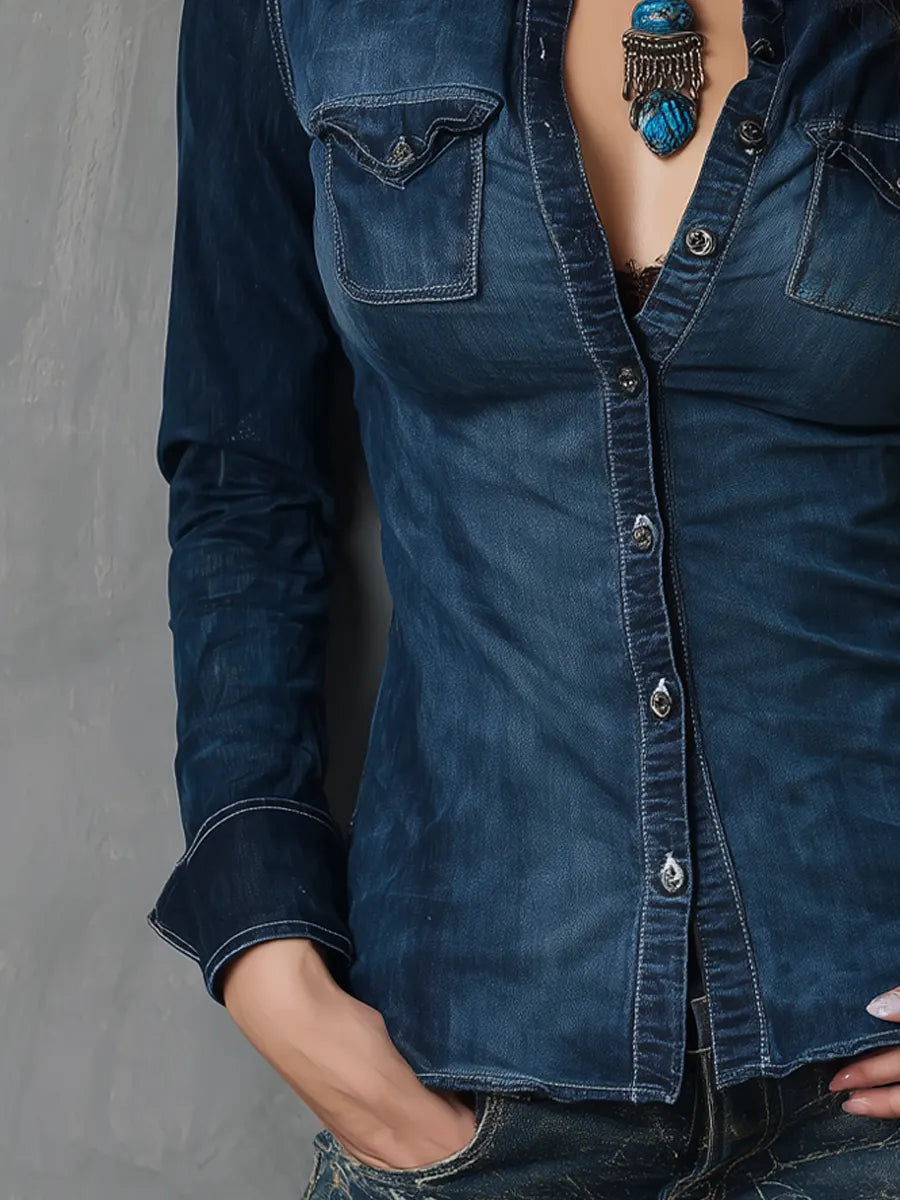 Retro Blouse in soft, Smart Price